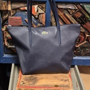 Lacoste Blue Tote Bag with Structured Design